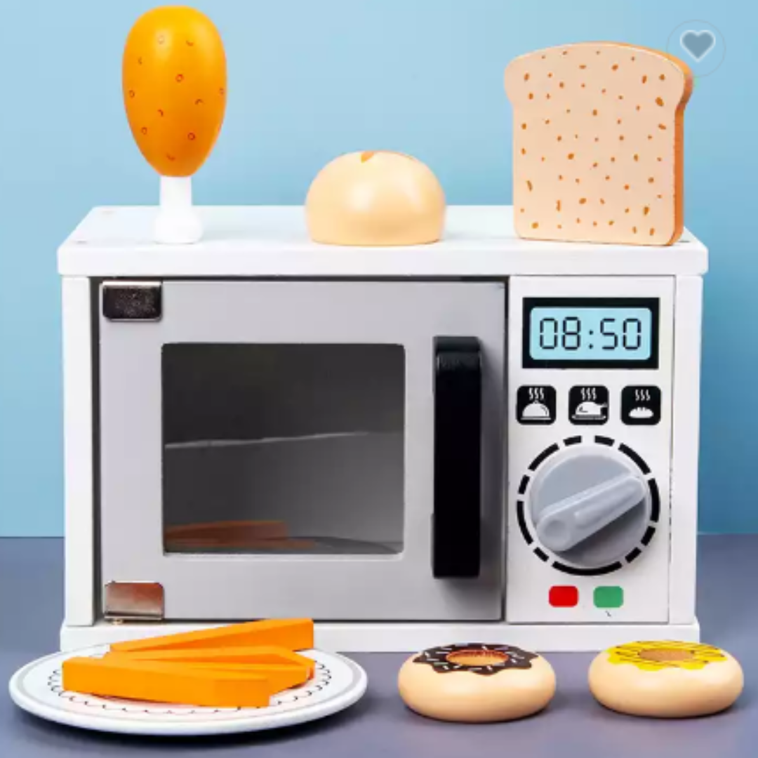 Wooden toy deals microwave