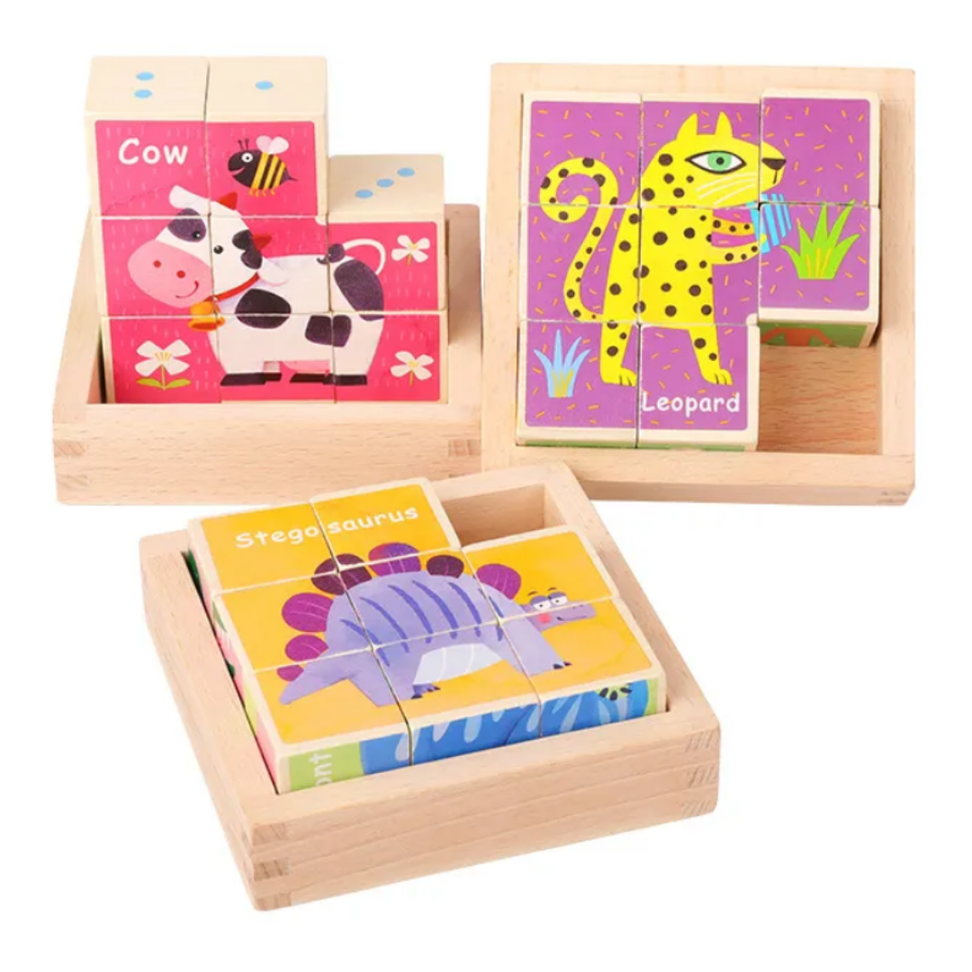 3D Cube Puzzle- Assorted Animals - Talu Darling