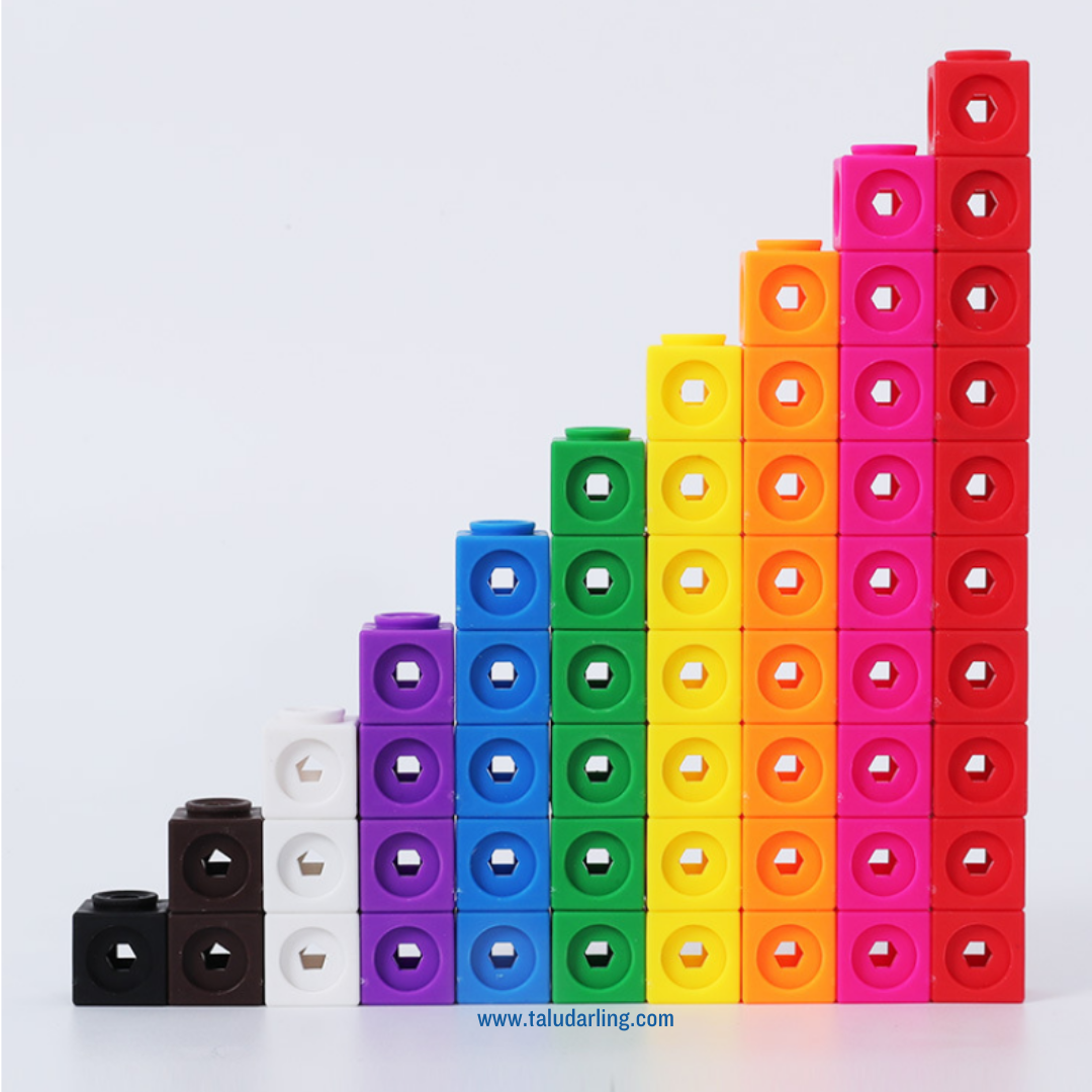 MathLink Cubes (Set of 100) Counting Block Set, Linking Cubes, Maths ...