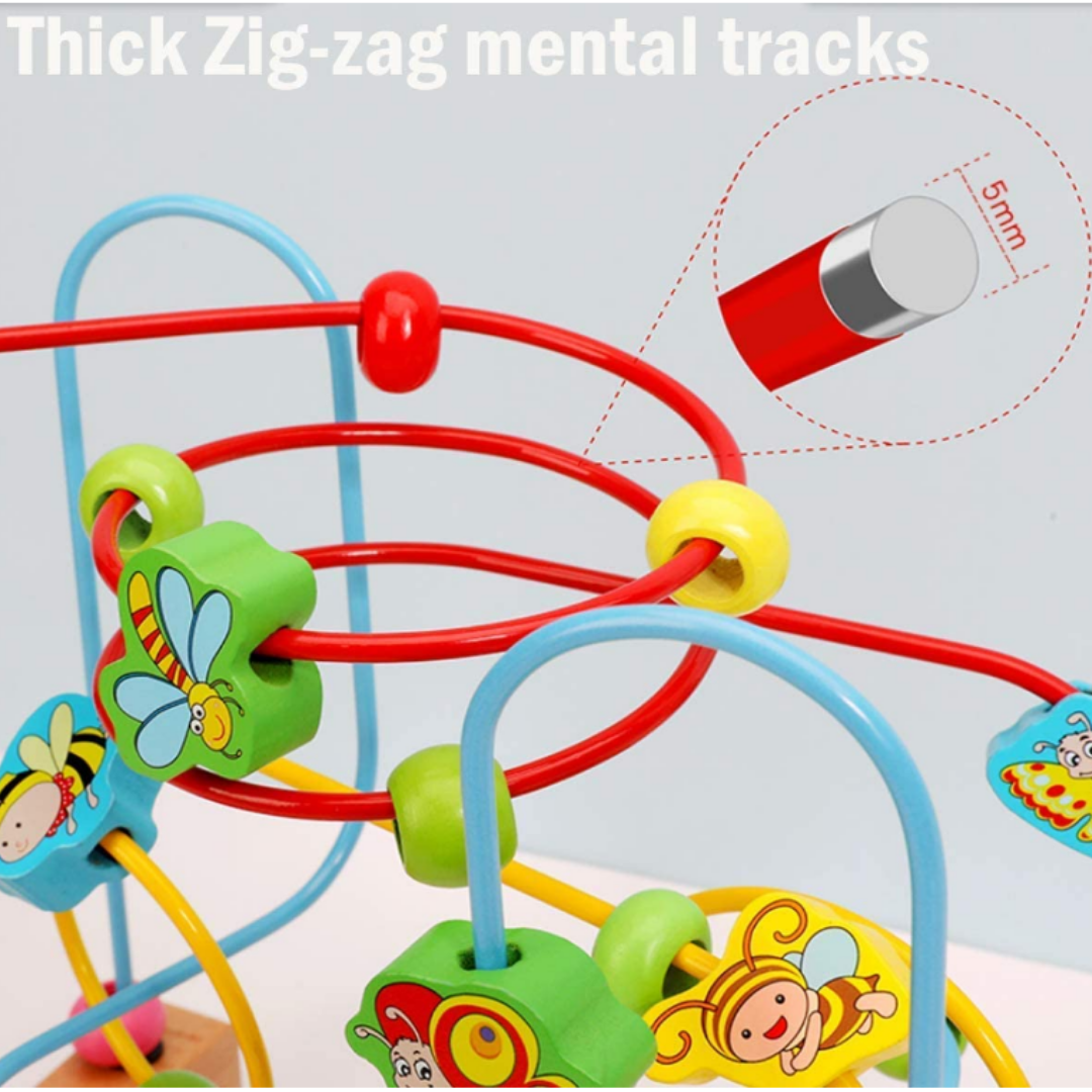 Wooden Bead Maze Toys For Toddlers,Bead Toy Colorful Roller Coaster